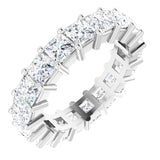 10K Gold Square Natural Diamond Shared-Prong Eternity Band – 3.5x3.5 mm Stones - White Gold