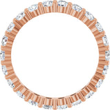 10K Gold Round Lab-Grown Diamond Shared-Prong Eternity Band – 2.75 mm Stones - Rose Gold - view 2