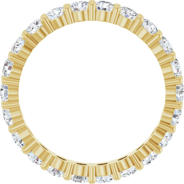 14K Gold Round Lab-Grown Diamond Shared-Prong Eternity Band – 2.75 mm Stones - Yellow Gold - view 2