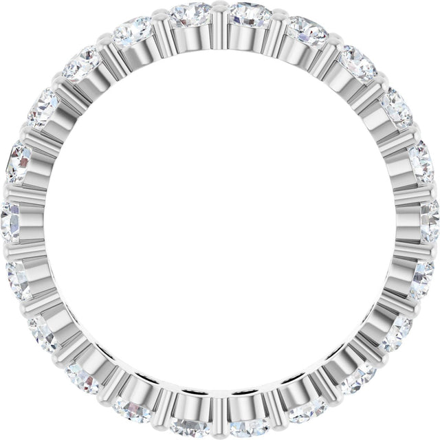 10K Gold Round Lab-Grown Diamond Shared-Prong Eternity Band – 2.75 mm Stones - White Gold - view 2