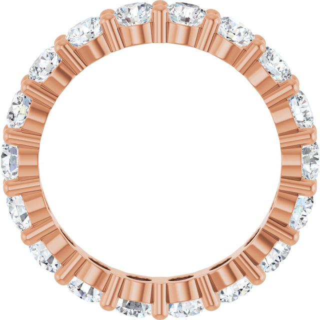 10K Gold Round Lab-Grown Diamond Shared-Prong Eternity Band – 3.5 mm Stones - Rose Gold - view 2