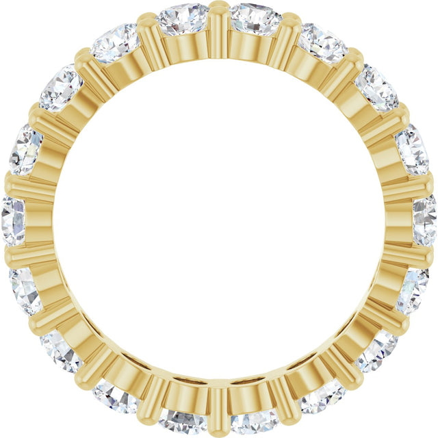 14K Gold Round Lab-Grown Diamond Shared-Prong Eternity Band – 3.5 mm Stones - Yellow Gold - view 2