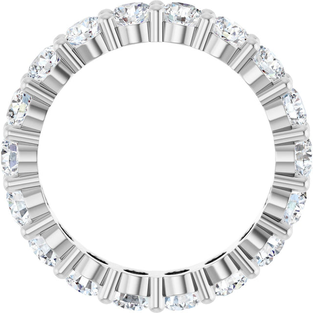 14K Gold Round Lab-Grown Diamond Shared-Prong Eternity Band – 3.5 mm Stones - White Gold - view 2