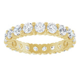 14K Gold Round Lab-Grown Diamond Shared-Prong Eternity Band – 3.2 mm Stones - Yellow Gold - view 3