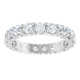10K Gold Round Natural Diamond Shared-Prong Eternity Band – 3.2 mm Stones - White Gold - view 3