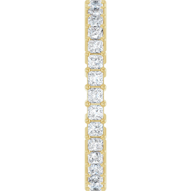 14K Gold Square Lab-Grown Diamond Shared-Prong Eternity Band – 1.75x1.75 mm Stones - Yellow Gold - view 4