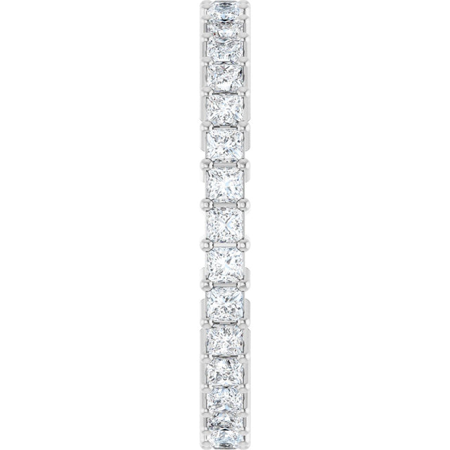 10K Gold Square Natural Diamond Shared-Prong Eternity Band – 1.75x1.75 mm Stones - White Gold - view 4