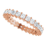 10K Gold Square Lab-Grown Diamond Shared-Prong Eternity Band – 2.25x2.25 mm Stones - Rose Gold - view 5