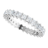 10K Gold Square Lab-Grown Diamond Shared-Prong Eternity Band – 2.25x2.25 mm Stones - White Gold - view 5