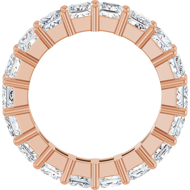 10K Gold Square Lab-Grown Diamond Shared-Prong Eternity Band – 3.75x3.75 mm Stones - Rose Gold - view 2