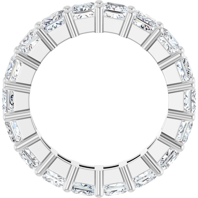 10K Gold Square Lab-Grown Diamond Shared-Prong Eternity Band – 3.75x3.75 mm Stones - White Gold - view 2