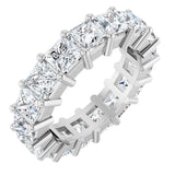 10K Gold Square Lab-Grown Diamond Shared-Prong Eternity Band – 4x4 mm Stones - White Gold