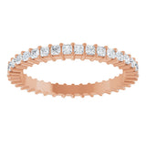 10K Gold Square Natural Diamond Shared-Prong Eternity Band – 1.5x1.5 mm Stones - Rose Gold - view 3