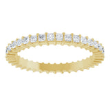 14K Gold Square Natural Diamond Shared-Prong Eternity Band – 1.5x1.5 mm Stones - Yellow Gold - view 3