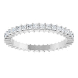 10K Gold Square Natural Diamond Shared-Prong Eternity Band – 1.5x1.5 mm Stones - White Gold - view 3