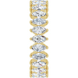 14K Gold Marquise Lab-Grown Diamond Shared-Prong Eternity Band – 4.25x2.25 mm Stones - Yellow Gold - view 4
