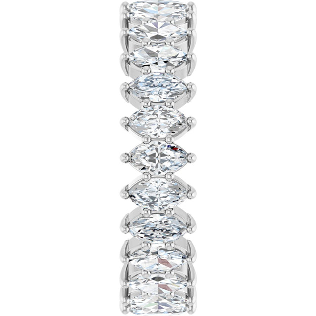 Platinum Marquise Lab-Grown Diamond Shared-Prong Eternity Band – 4.25x2.25 mm Stones - view 4