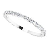 10K Gold Round Natural Diamond Shared-Prong Eternity Band – 1.3 mm Stones - White Gold - view 5