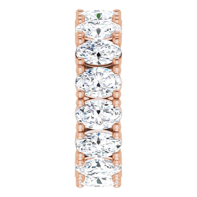 10K Gold Oval Lab-Grown Diamond Shared-Prong Eternity Band – 6x4 mm Stones - Rose Gold - view 4