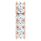 10K Gold Oval Natural Diamond Shared-Prong Eternity Band – 6x4 mm Stones - Rose Gold - view 4
