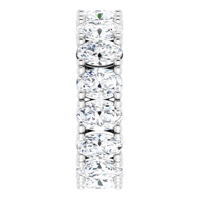 10K Gold Oval Lab-Grown Diamond Shared-Prong Eternity Band – 6x4 mm Stones - White Gold - view 4