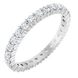 Platinum Round Natural Diamond Shared-Prong Eternity Band – 2 mm Stones