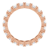 10K Gold Oval Lab-Grown Diamond Shared-Prong Eternity Band – 5x3 mm Stones - Rose Gold - view 2