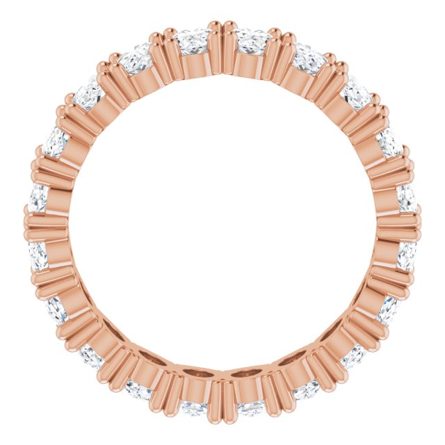 10K Gold Oval Lab-Grown Diamond Shared-Prong Eternity Band – 5x3 mm Stones - Rose Gold - view 2