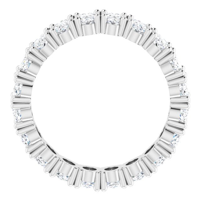 10K Gold Oval Lab-Grown Diamond Shared-Prong Eternity Band – 5x3 mm Stones - White Gold - view 2