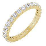14K Gold Asscher Lab-Grown Diamond Shared-Prong Eternity Band – 2x2 mm Stones - Yellow Gold