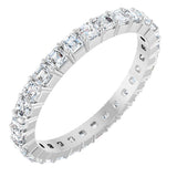 14K Gold Asscher Lab-Grown Diamond Shared-Prong Eternity Band – 2x2 mm Stones - White Gold