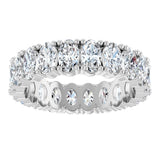 10K Gold Oval Lab-Grown Diamond Shared-Prong Eternity Band – 5x3 mm Stones - White Gold - view 3
