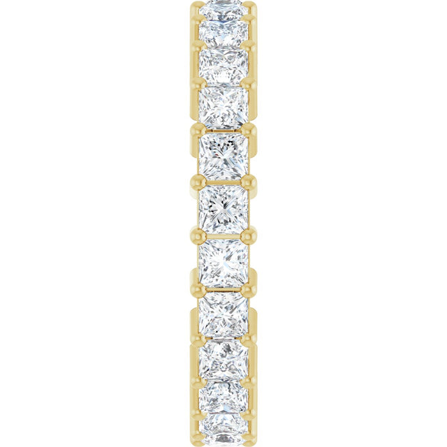 14K Gold Square Lab-Grown Diamond Shared-Prong Eternity Band – 2.5x2.5 mm Stones - Yellow Gold - view 4