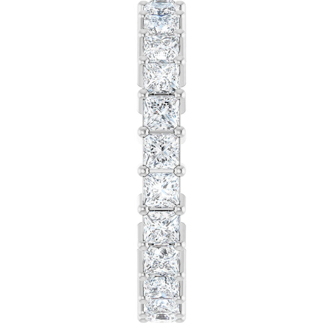 10K Gold Square Lab-Grown Diamond Shared-Prong Eternity Band – 2.5x2.5 mm Stones - White Gold - view 4