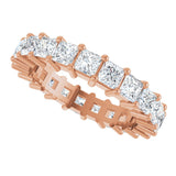 10K Gold Square Lab-Grown Diamond Shared-Prong Eternity Band – 3x3 mm Stones - Rose Gold - view 5