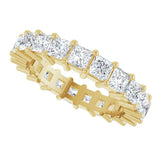14K Gold Square Lab-Grown Diamond Shared-Prong Eternity Band – 3x3 mm Stones - Yellow Gold - view 5