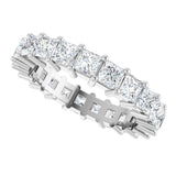 10K Gold Square Lab-Grown Diamond Shared-Prong Eternity Band – 3x3 mm Stones - White Gold - view 5