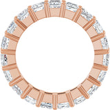 10K Gold Square Lab-Grown Diamond Shared-Prong Eternity Band – 3.5x3.5 mm Stones - Rose Gold - view 2