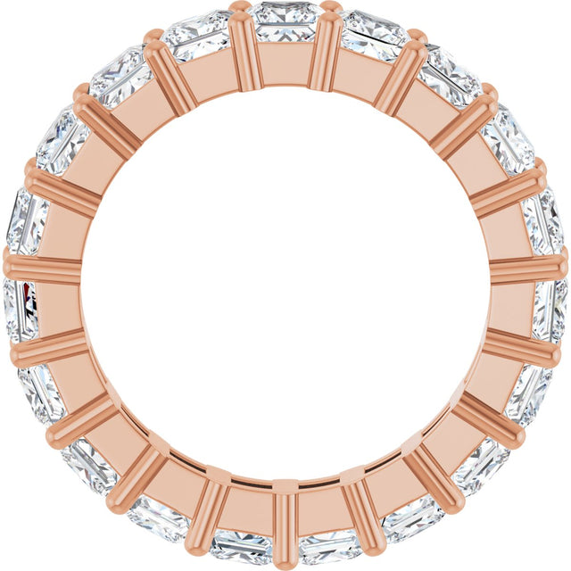 10K Gold Square Lab-Grown Diamond Shared-Prong Eternity Band – 3.5x3.5 mm Stones - Rose Gold - view 2