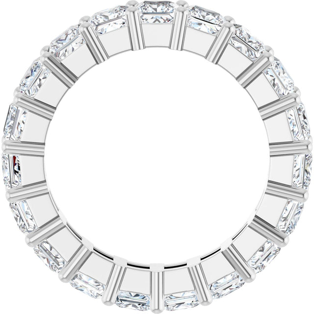 10K Gold Square Lab-Grown Diamond Shared-Prong Eternity Band – 3.5x3.5 mm Stones - White Gold - view 2