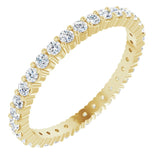 10K Gold Round Lab-Grown Diamond Shared-Prong Eternity Band – 1.75 mm Stones - Yellow Gold