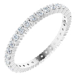 10K Gold Round Lab-Grown Diamond Shared-Prong Eternity Band – 1.75 mm Stones - White Gold