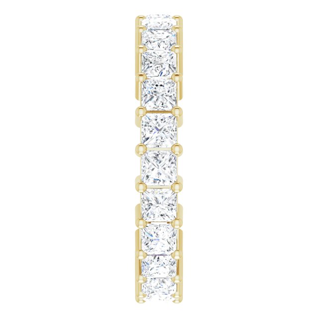 14K Gold Square Lab-Grown Diamond Shared-Prong Eternity Band – 2.75x2.75 mm Stones - Yellow Gold - view 4