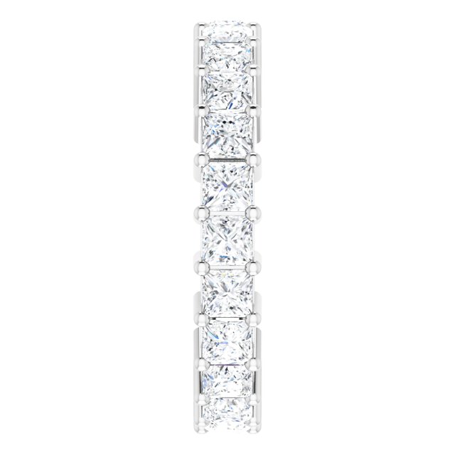10K Gold Square Lab-Grown Diamond Shared-Prong Eternity Band – 2.75x2.75 mm Stones - White Gold - view 4