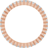 10K Gold Square Natural Diamond Shared-Prong Eternity Band – 1.5x1.5 mm Stones - Rose Gold - view 2
