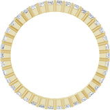 14K Gold Square Natural Diamond Shared-Prong Eternity Band – 1.5x1.5 mm Stones - Yellow Gold - view 2
