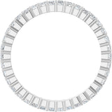 10K Gold Square Natural Diamond Shared-Prong Eternity Band – 1.5x1.5 mm Stones - White Gold - view 2