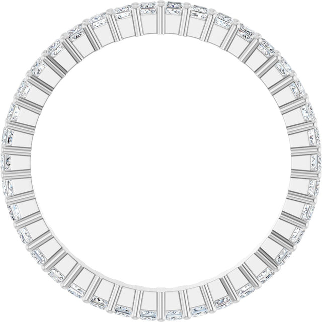 10K Gold Square Natural Diamond Shared-Prong Eternity Band – 1.5x1.5 mm Stones - White Gold - view 2