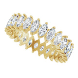 14K Gold Marquise Lab-Grown Diamond Shared-Prong Eternity Band – 4.25x2.25 mm Stones - Yellow Gold - view 5