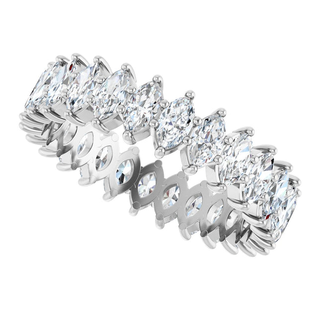 Platinum Marquise Lab-Grown Diamond Shared-Prong Eternity Band – 4.25x2.25 mm Stones - view 5